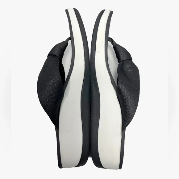 Sketchers Charcoal and White Archfit Sunshine Wedge Flip Flops Womens size 10 - Picture 7 of 9